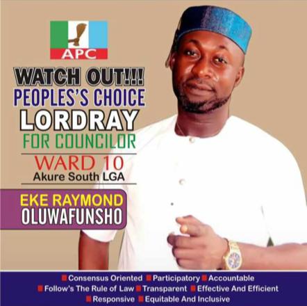 I’LL GIVE PRIORITY TO YOUTHS, WOMEN, AGED IN AKURE SOUTH WARD 10-EKE RAYMOND OLUWAFUNSO