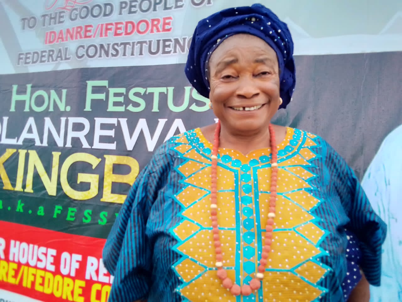 Iyalaje of Alade, Chief (Mrs.) Iwalola Congratulates Hon. Festus Akingbaso