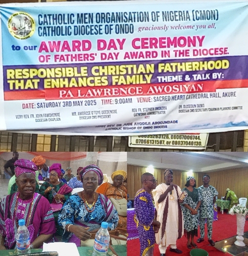 CMON Ondo Diocese Honours Ambassadors of Responsible Fatherhood