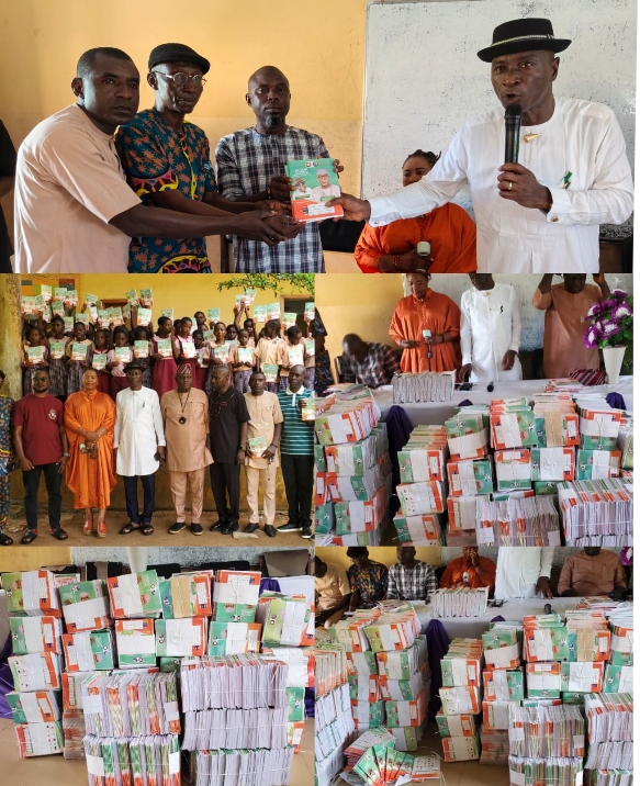 HIGH CHIEF MOLOS PRESENTS 6,000 EXERCISE BOOKS TO ESE-ODO PUPILS